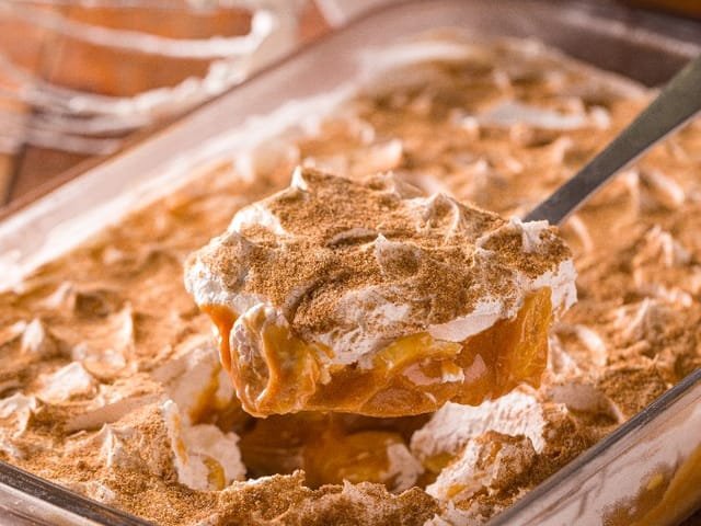 Sobremesa de banana com canela